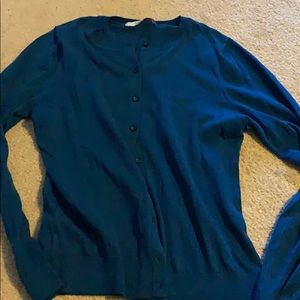LOFT blue Cotton cardigan